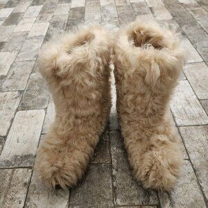 Saint Laurent Fur Lined Boots, Authentic